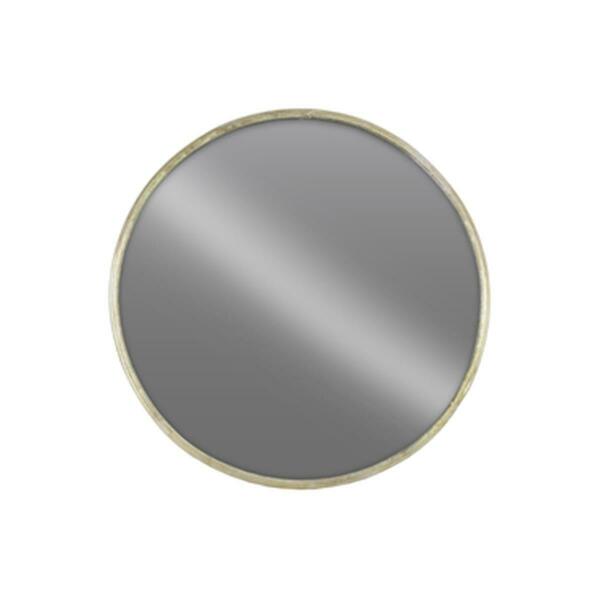 Urban Trends Collection 1.25 x 32 x 32 in. Metal Round Wall Mirror, Tarnished Finish - Champagne, Large 67092
